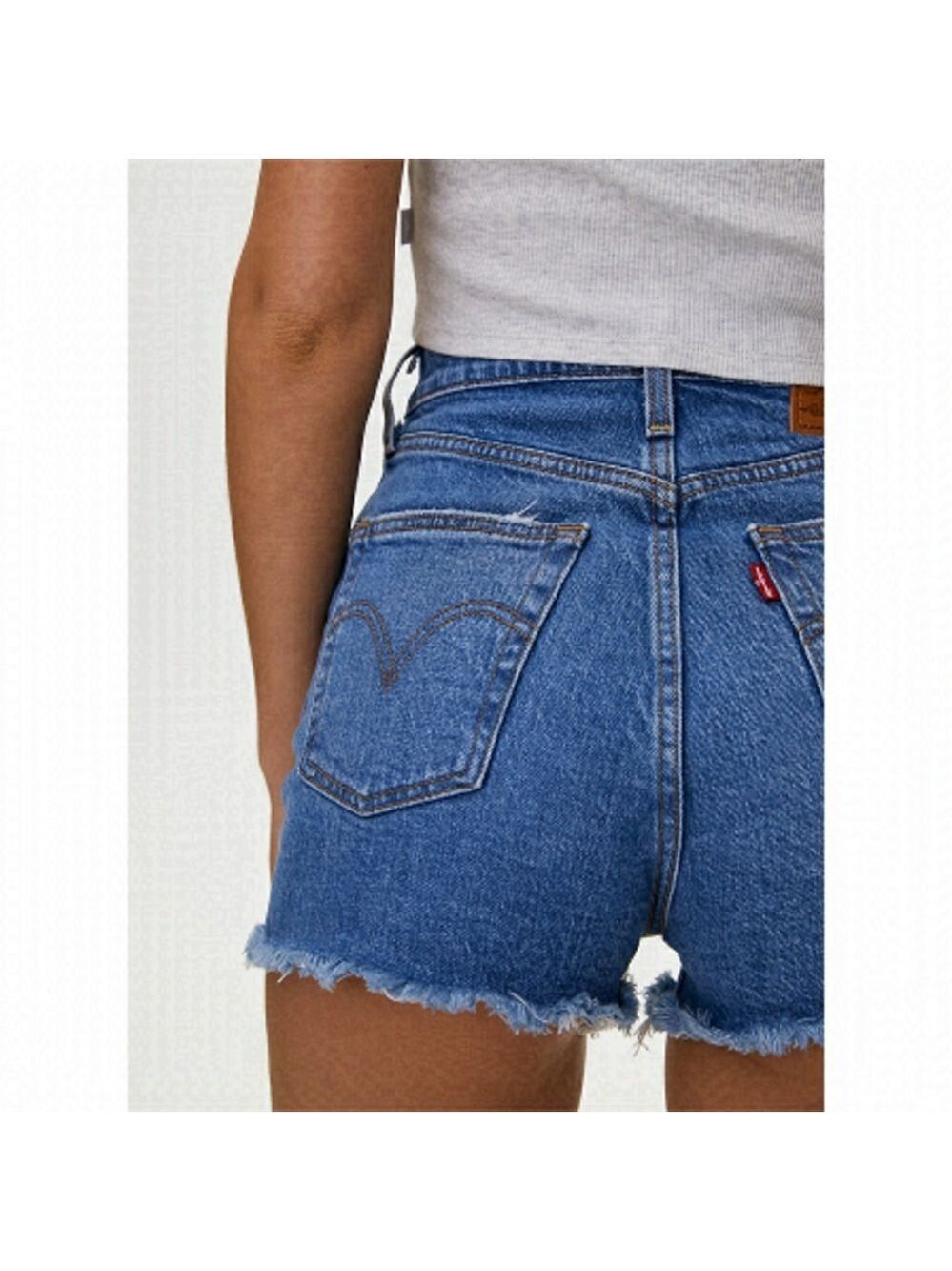 Levi’s Ribcage High Rise Raw Edge Jean Shorts